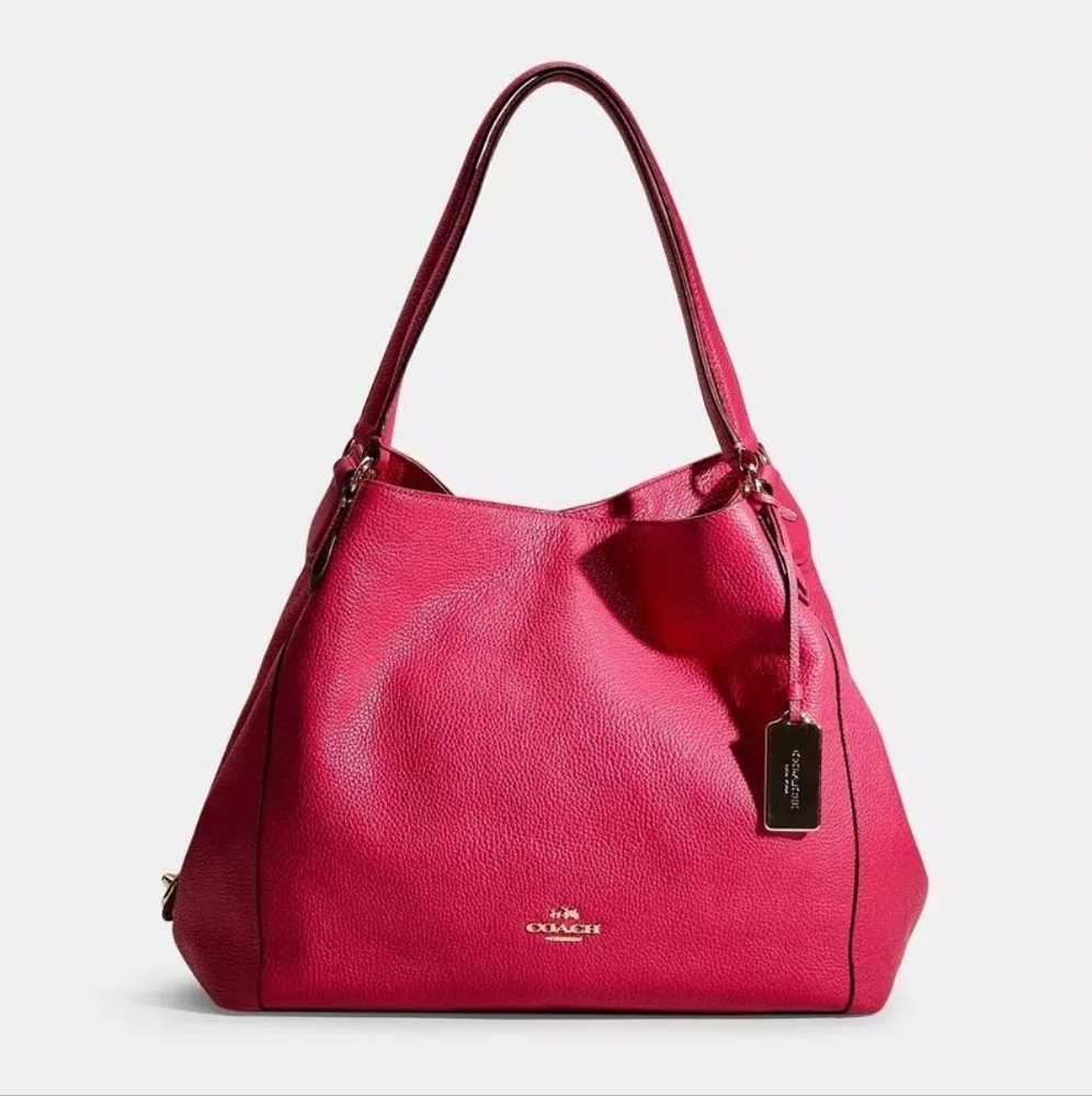 Coach Edie Leather Shoulder Bag 31 - Picture 2 of 16